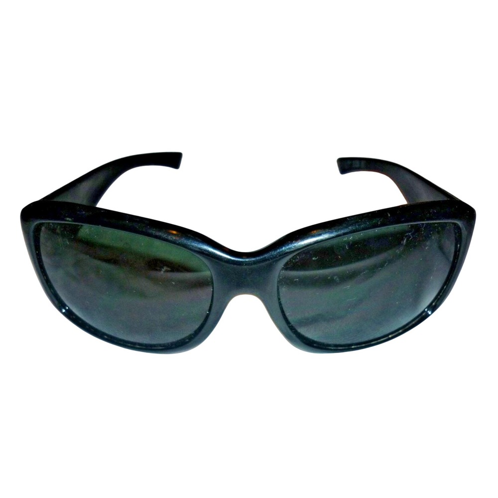 VonZipper Banshee Sunglasses Black Wrap Frame Silver Logo VZ Y2K Sport Shades